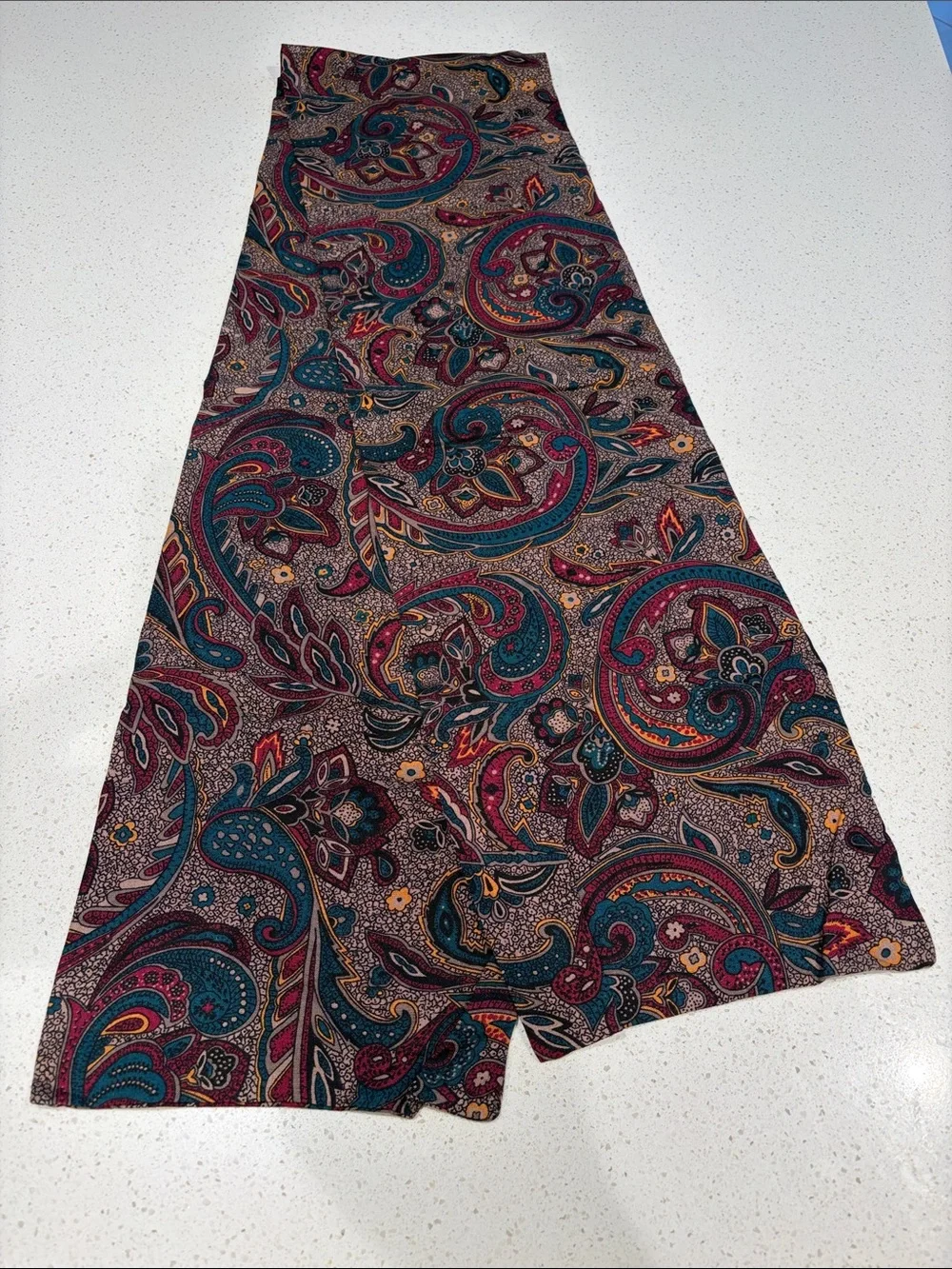 Mens evening dress silk scarf.  Paisley pattern, both sides